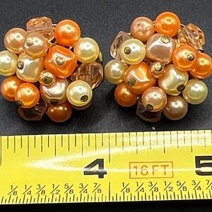 Vintage 1950’s Japan Cluster Bead Earrings